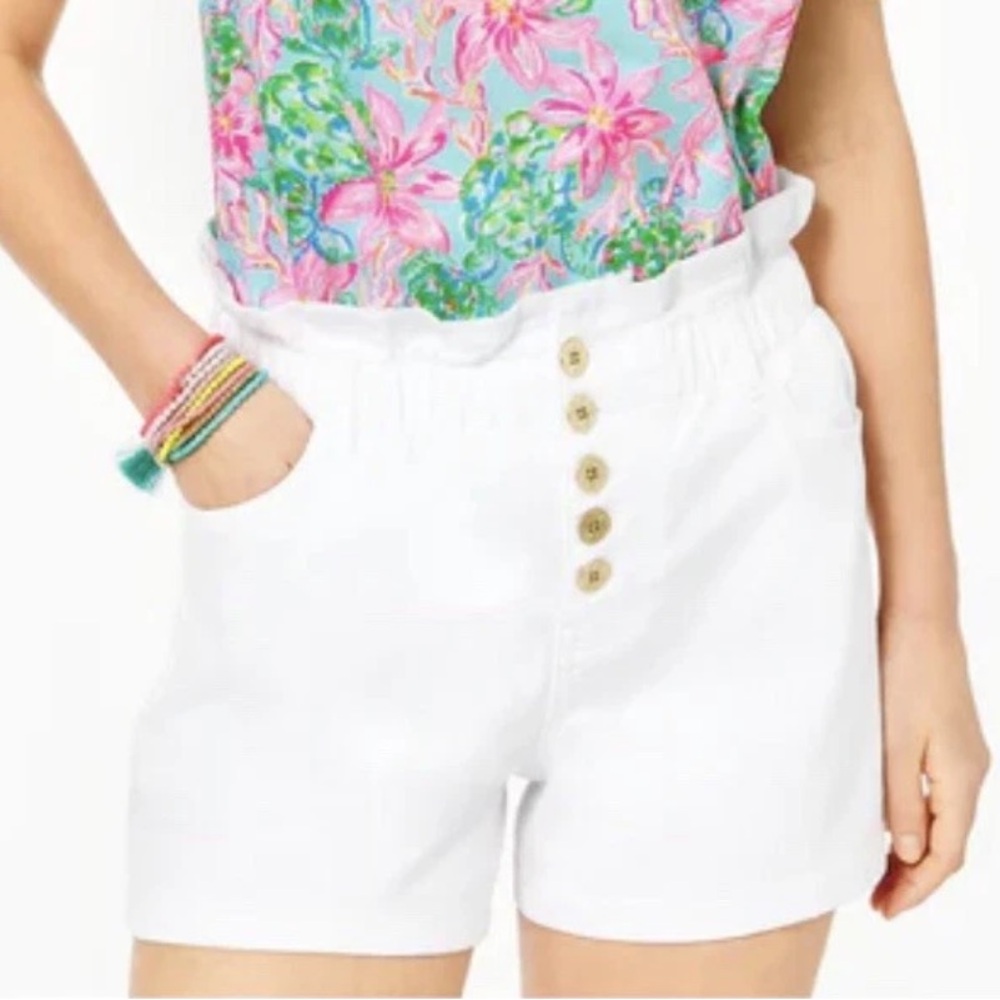 Lilly Pulitzer Neva High Rise Stretch Resort White Shorts-Size 6-Style #011177